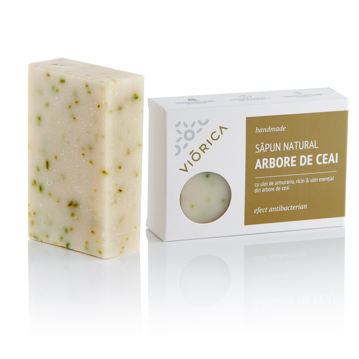 Săpun natural handmade arbore de ceai cu efect antibacterian ,viorica, 105 gr