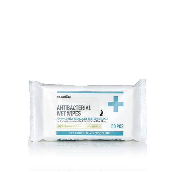 Șervețele umede antibacteriene sanwise, 50 bucăți 